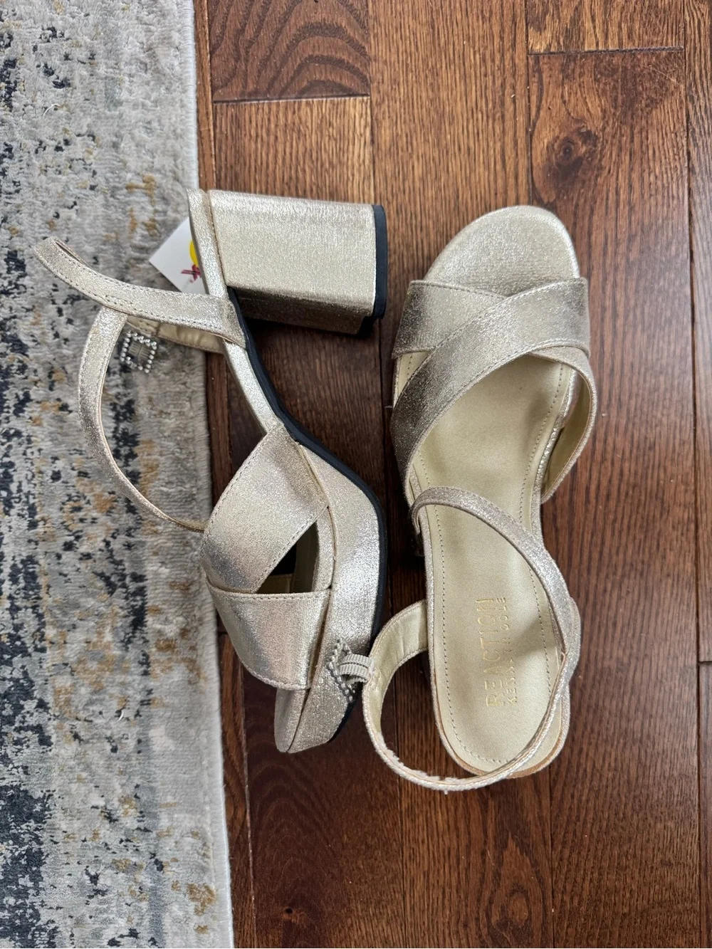 Kenneth Cole Reaction Gold Metallic Crisscross Slingback Sandals